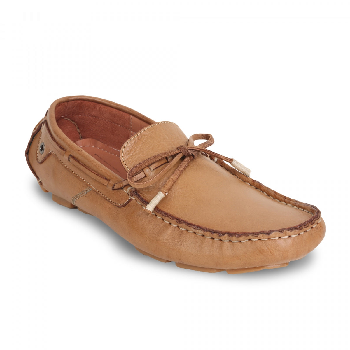 Pure Leather Light Tan Driving Shoe-STN2358LTN09