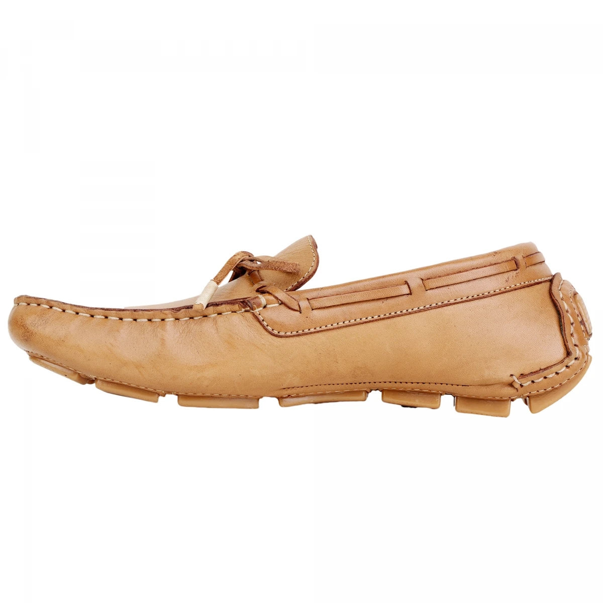 Pure Leather Light Tan Driving Shoe-STN2358LTN09