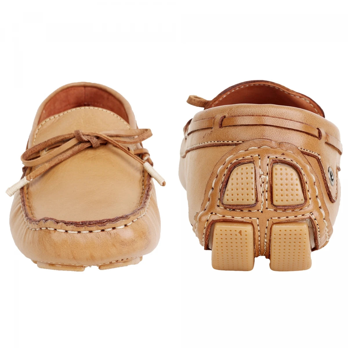 Pure Leather Light Tan Driving Shoe-STN2358LTN09