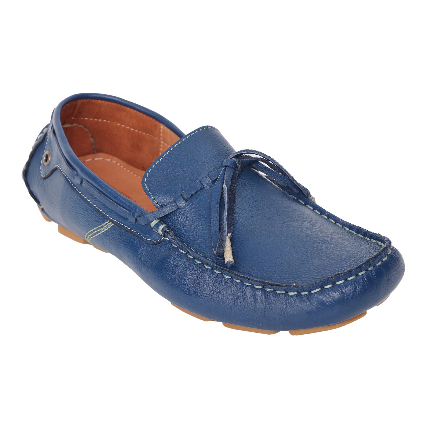 Pure Leather, Moc-toe Construction, Blue Driving Shoe - KNOTTY, STN2358NV09