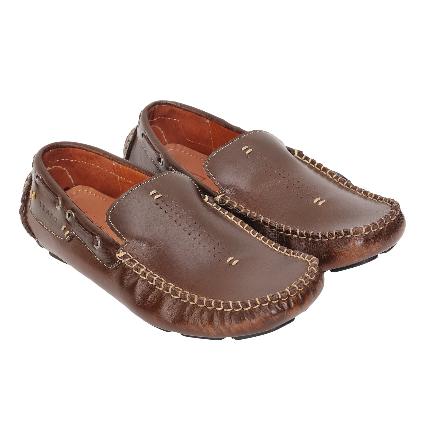 Pure Leather, Moc-toe Construction, Coffee Color Driving Shoe, STN2359CFF34