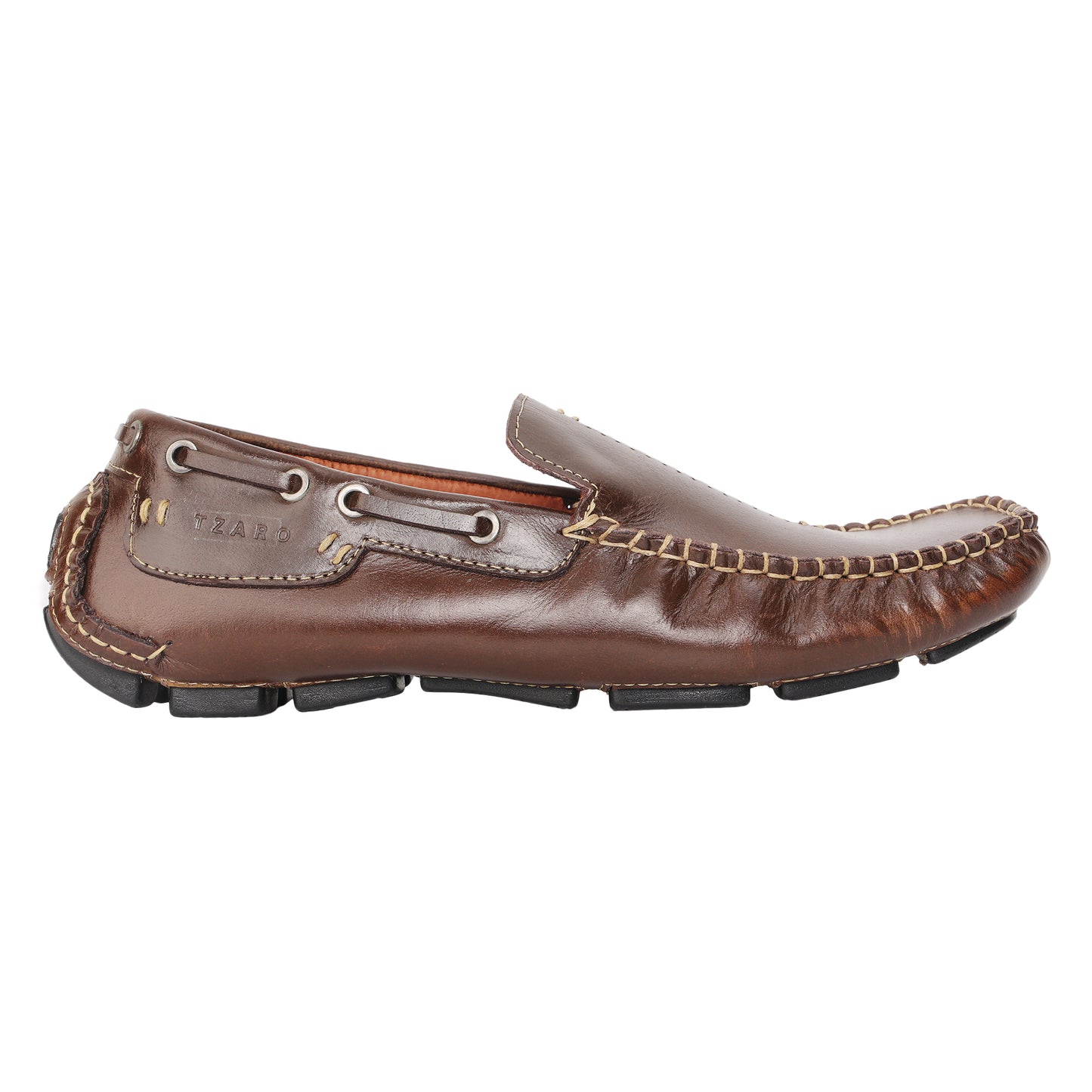 Pure Leather, Moc-toe Construction, Coffee Color Driving Shoe, STN2359CFF34