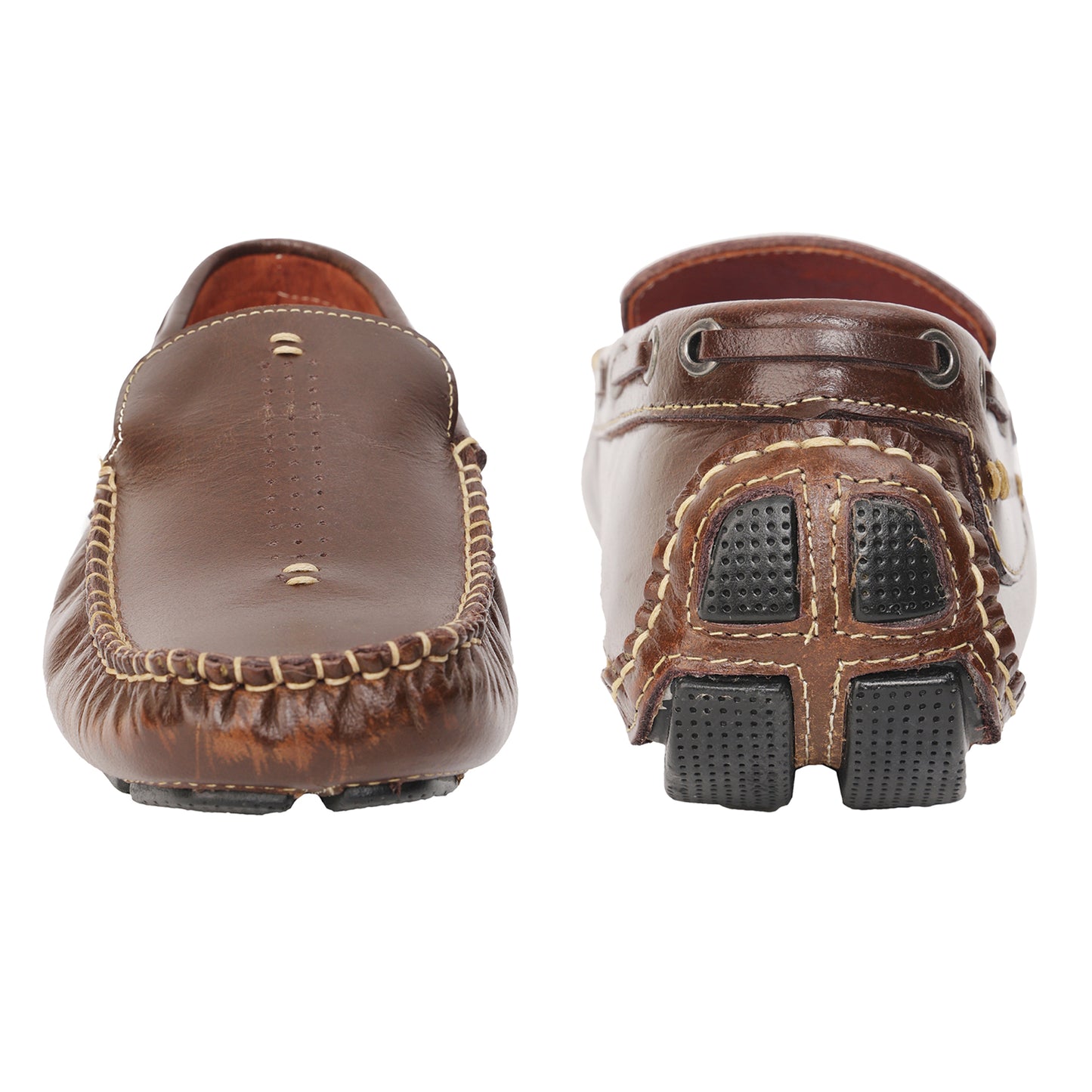 Pure Leather, Moc-toe Construction, Coffee Color Driving Shoe, STN2359CFF34