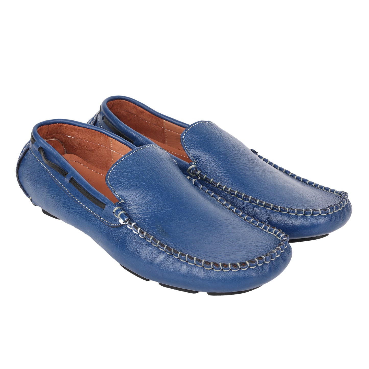 Pure Leather, Moc-toe Construction, Blue Driving Shoe, STN2360BLU49