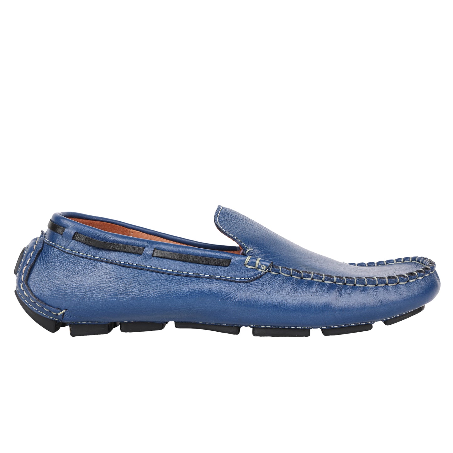 Pure Leather, Moc-toe Construction, Blue Driving Shoe, STN2360BLU49