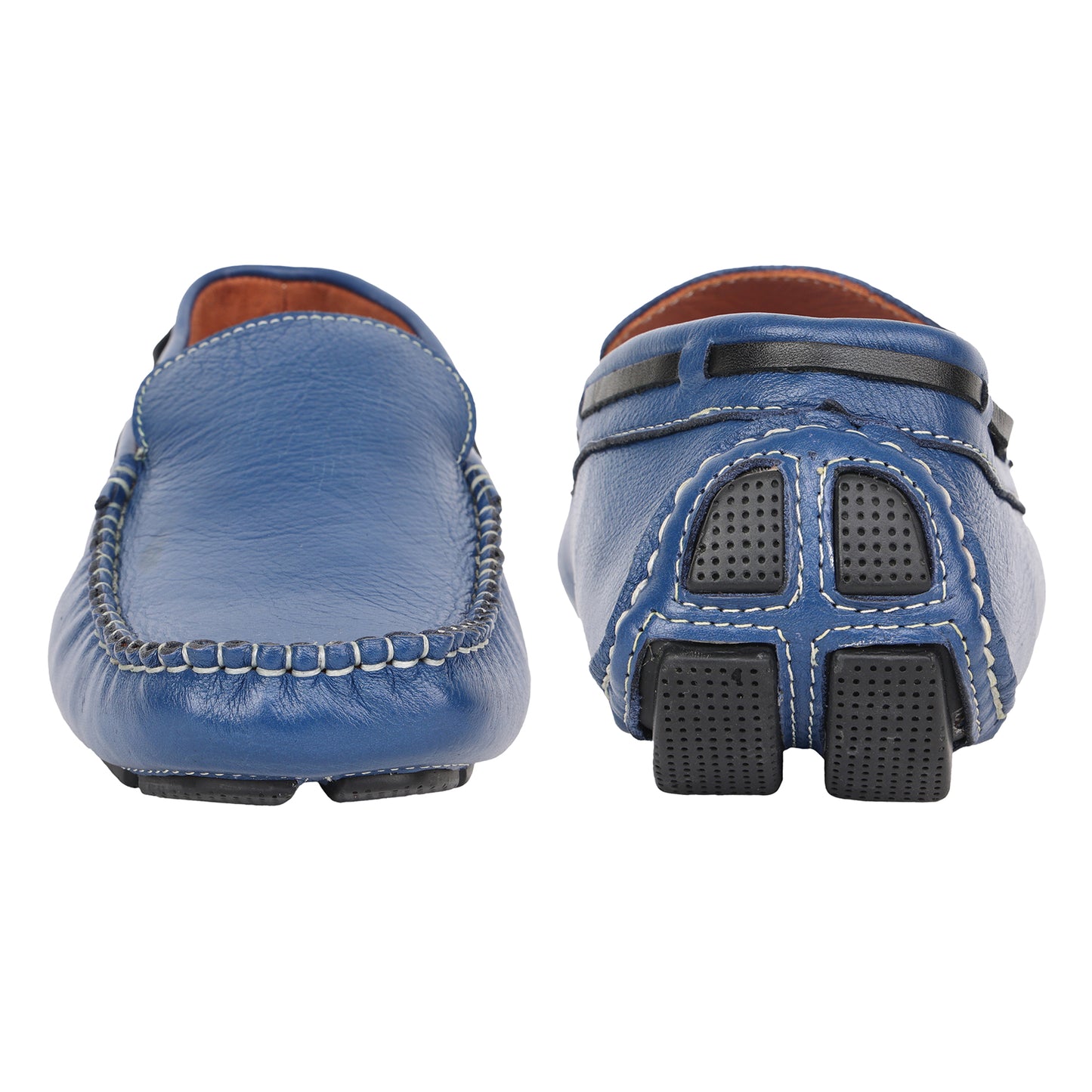 Pure Leather, Moc-toe Construction, Blue Driving Shoe, STN2360BLU49