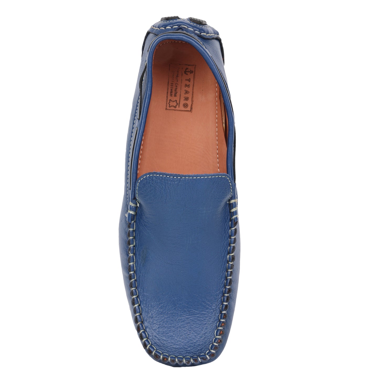 Pure Leather, Moc-toe Construction, Blue Driving Shoe, STN2360BLU49