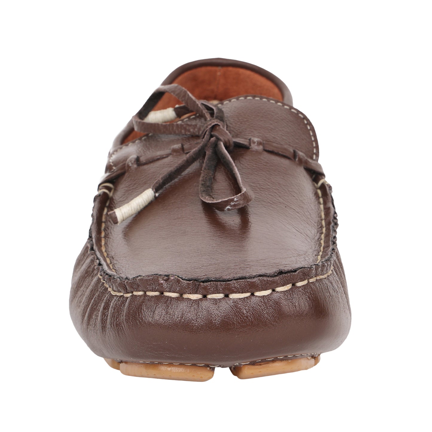 Pure Leather, Moc-toe Construction, Chocolate Color Driving Shoe, STN2360CHR09