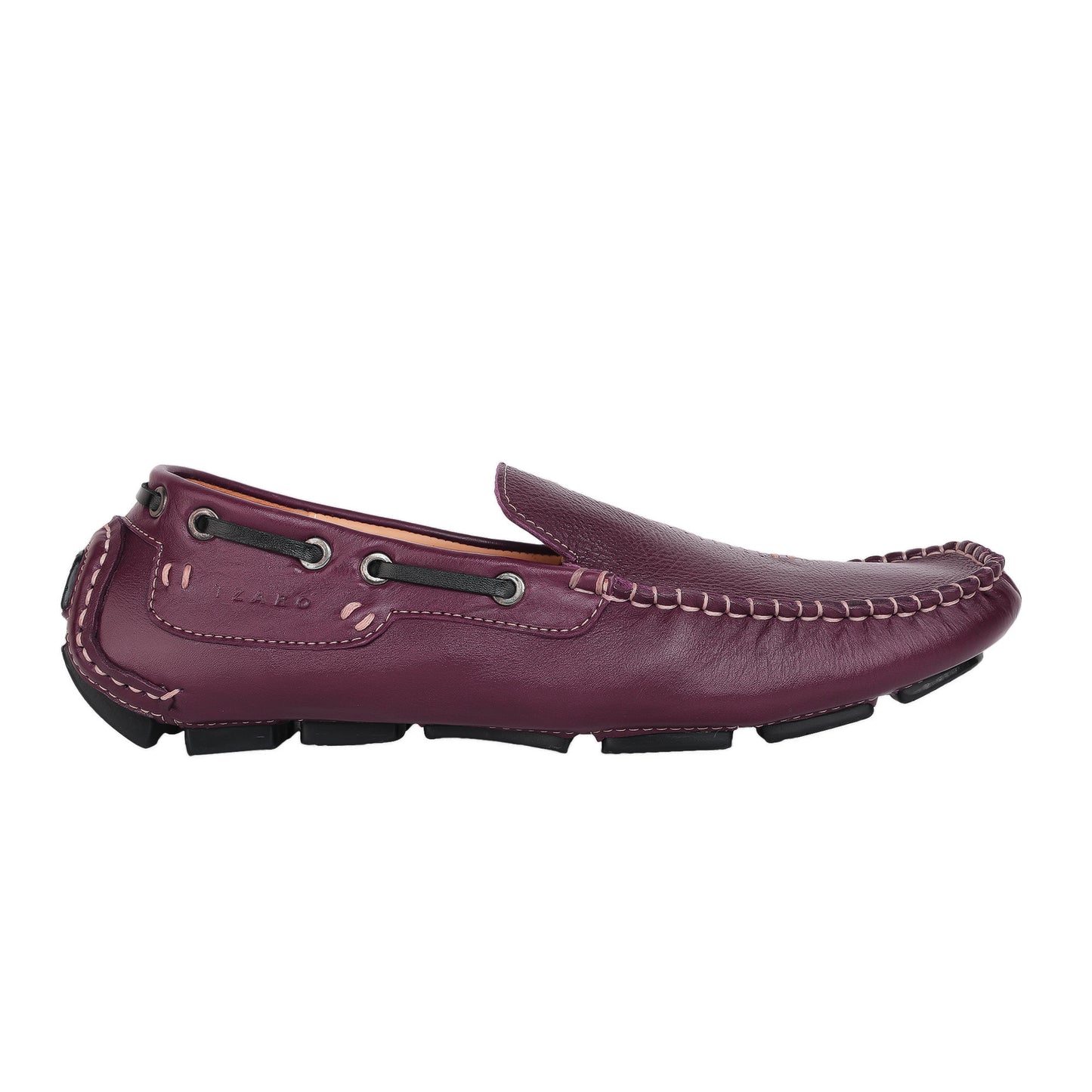Pure Leather, Moc-toe Construction, Burgundy Color Driving Shoe, STN2361BURG