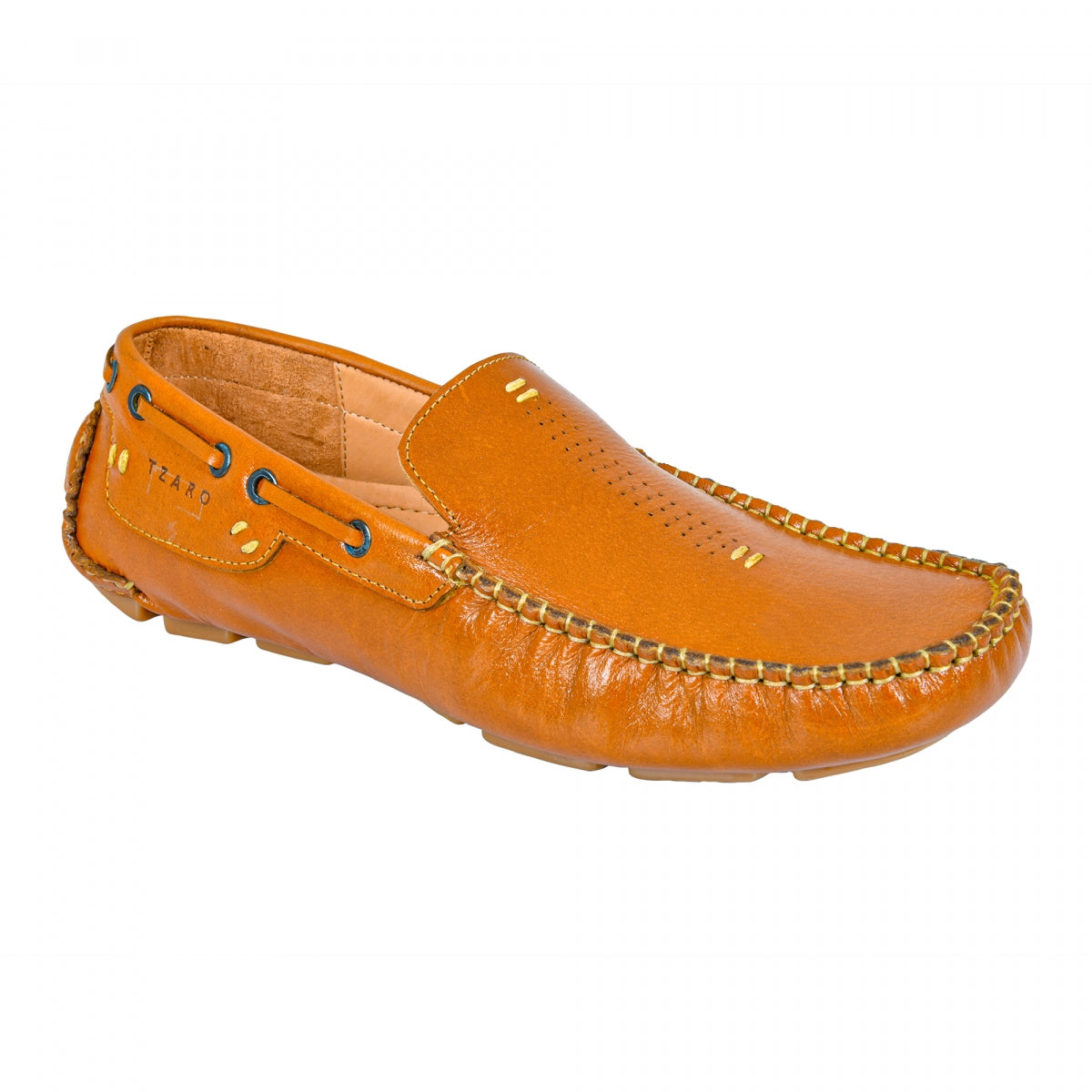 Pure Leather Driving Shoes with Rubber Sole- STN2362TZCRNC
