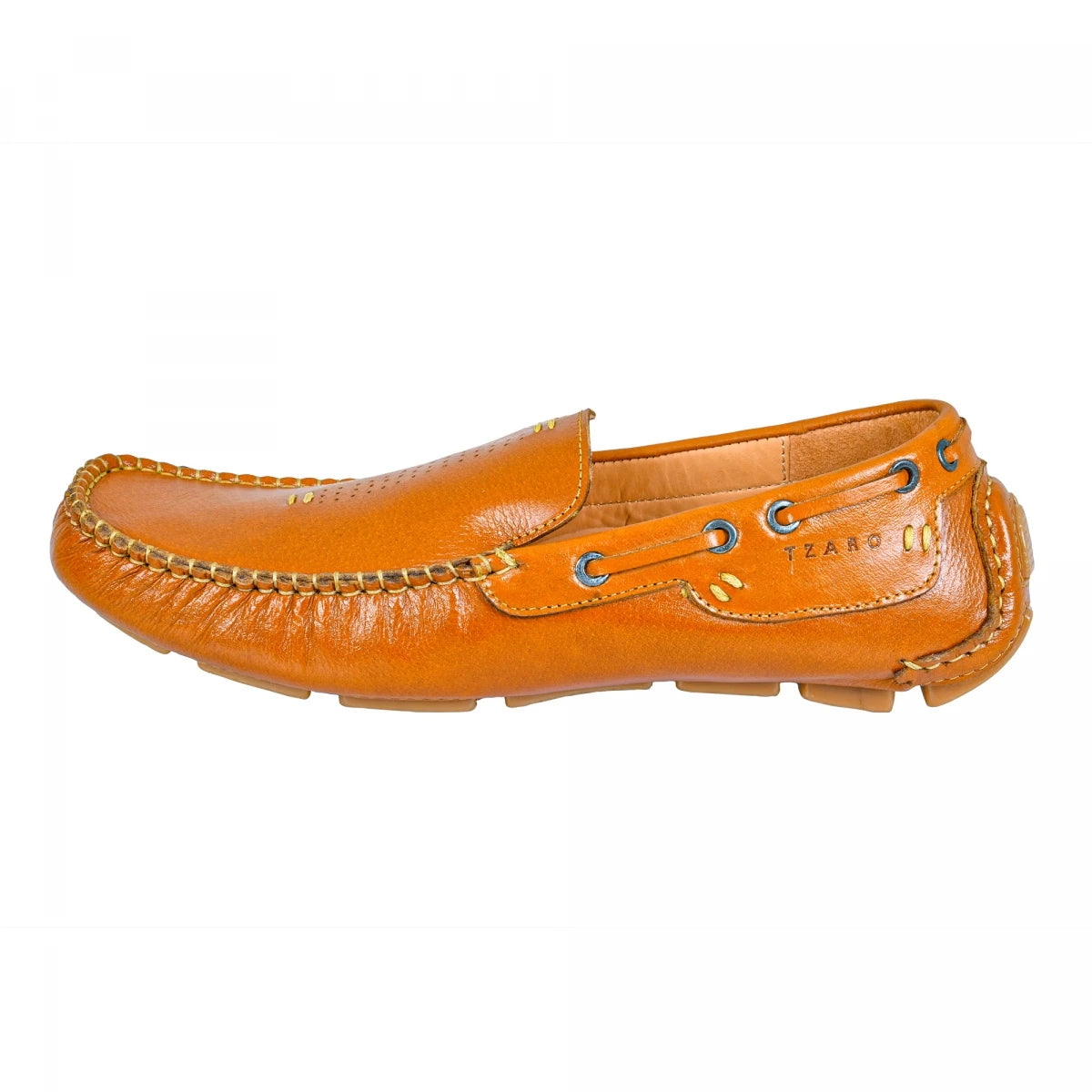 Pure Leather Driving Shoes with Rubber Sole- STN2362TZCRNC