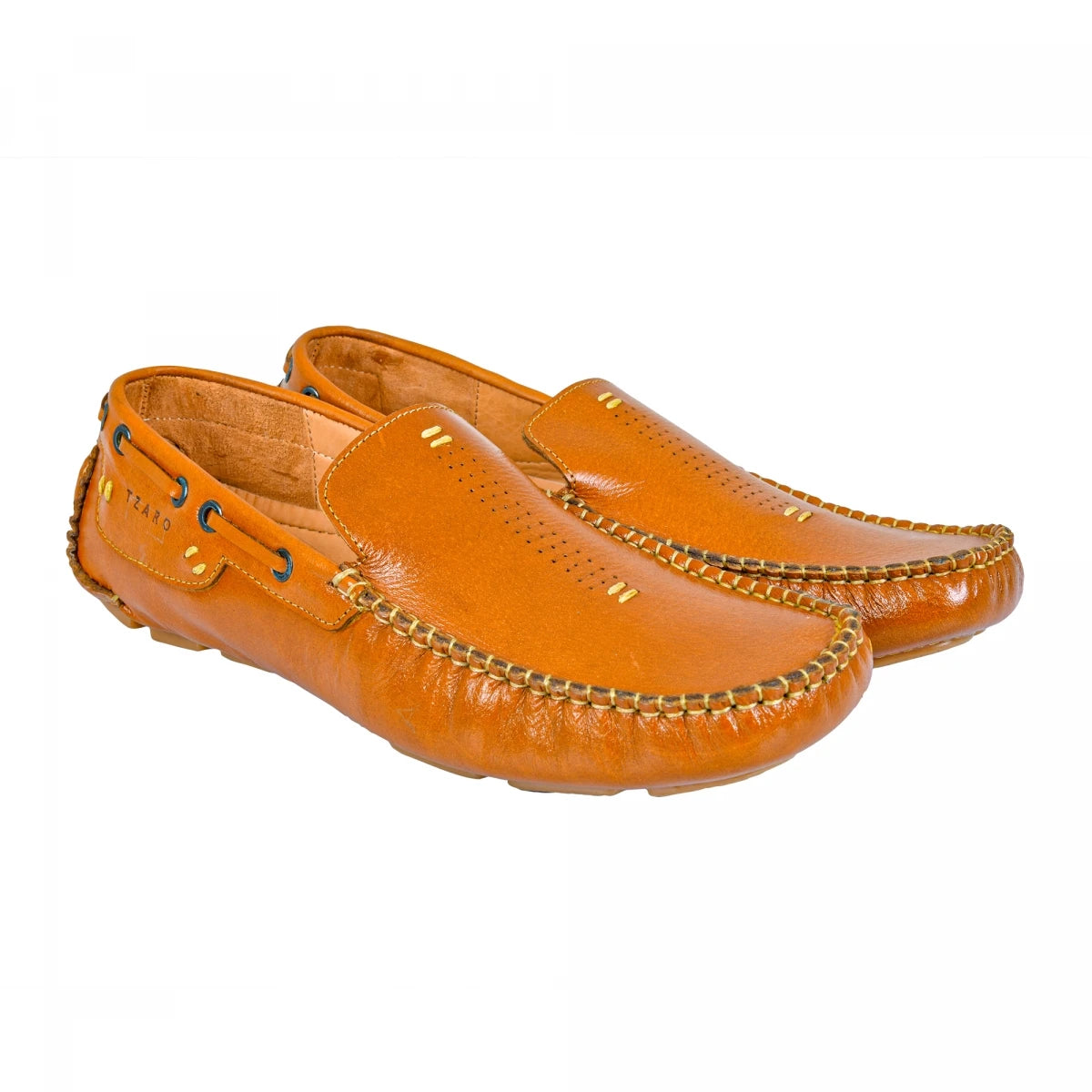 Pure Leather Driving Shoes with Rubber Sole- STN2362TZCRNC