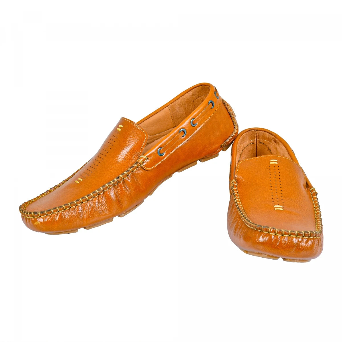 Pure Leather Driving Shoes with Rubber Sole- STN2362TZCRNC