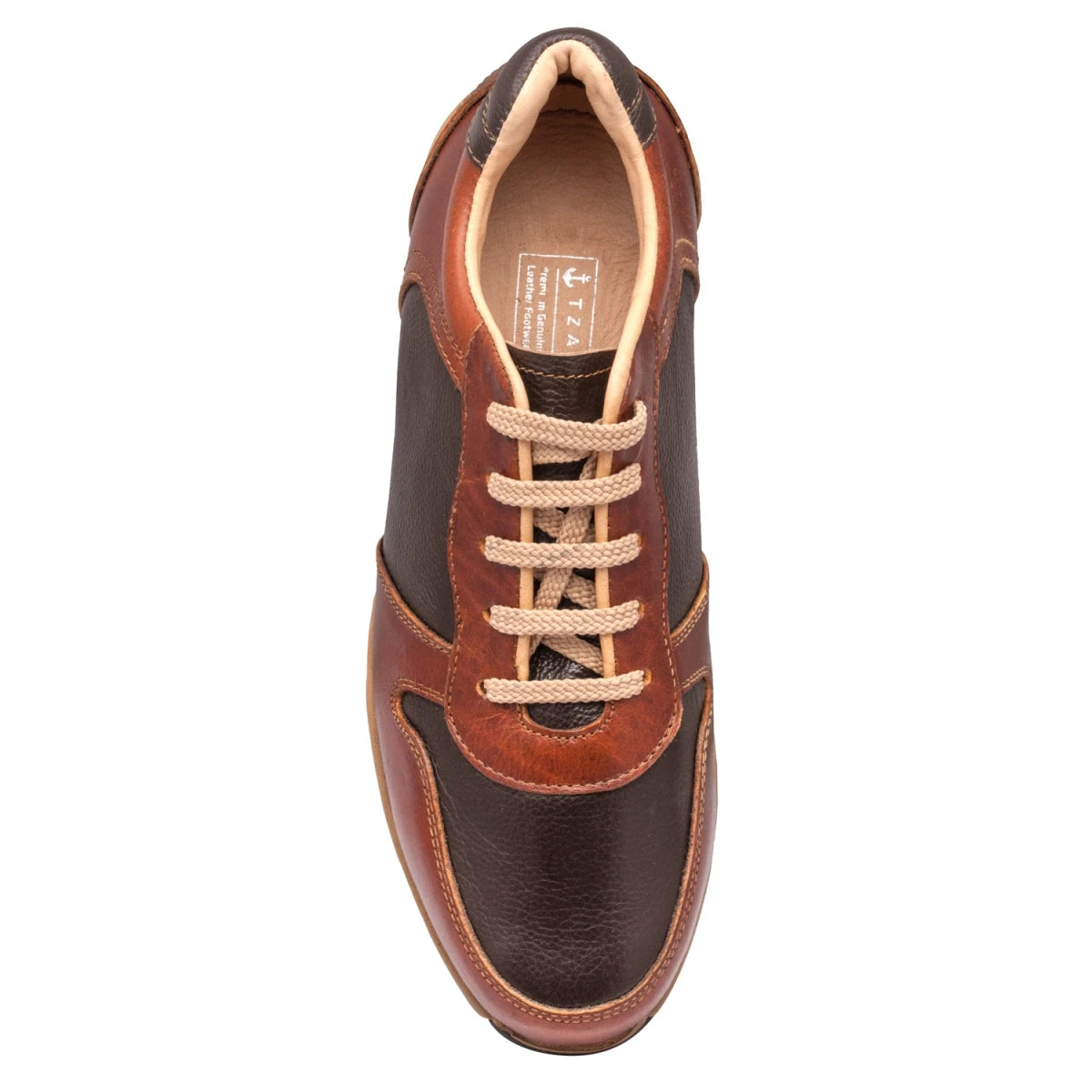 Pure Leather Sneaker - Marathon (Tan with Chocolate), TBSE1801CHC