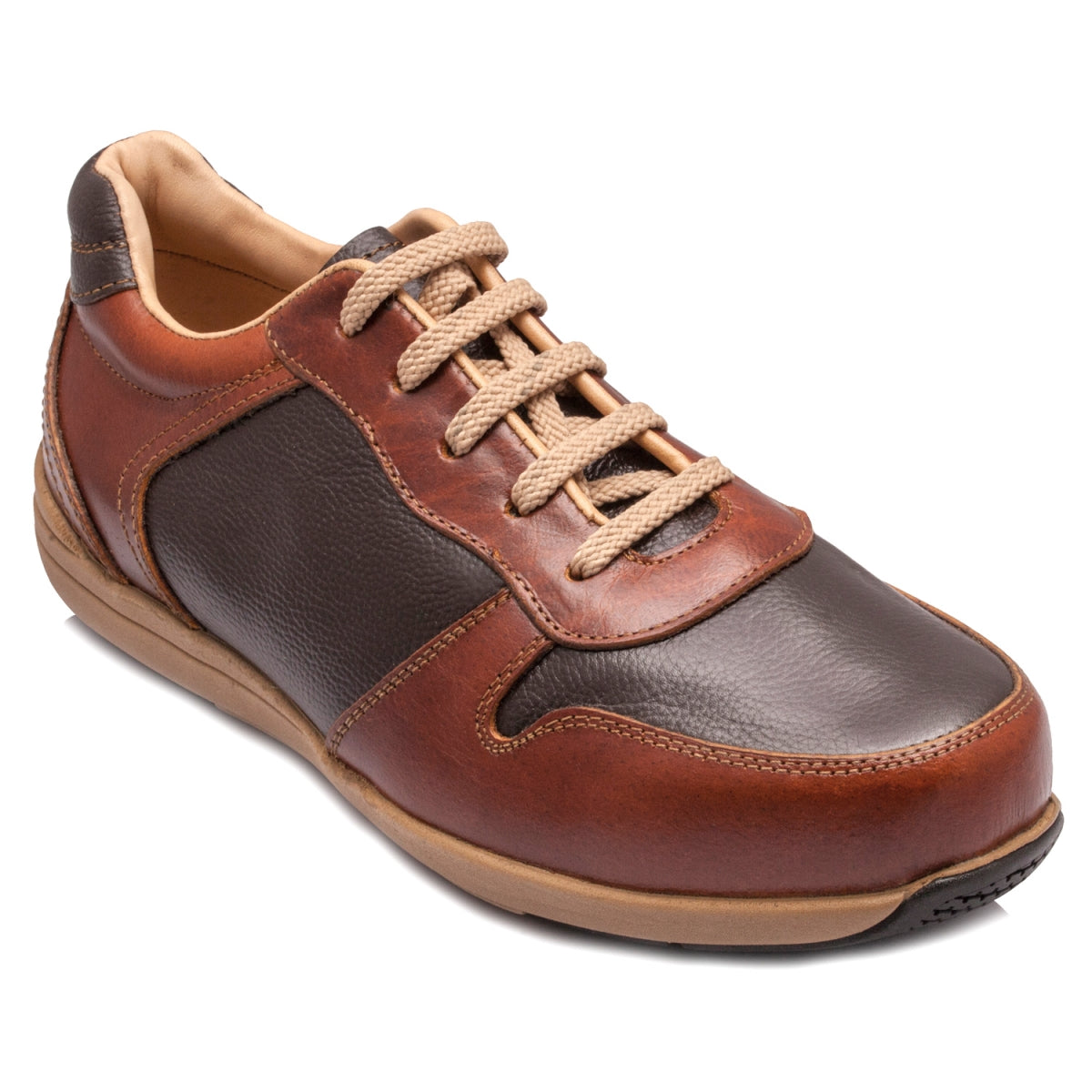Pure Leather Sneaker - Marathon (Tan with Chocolate), TBSE1801CHC