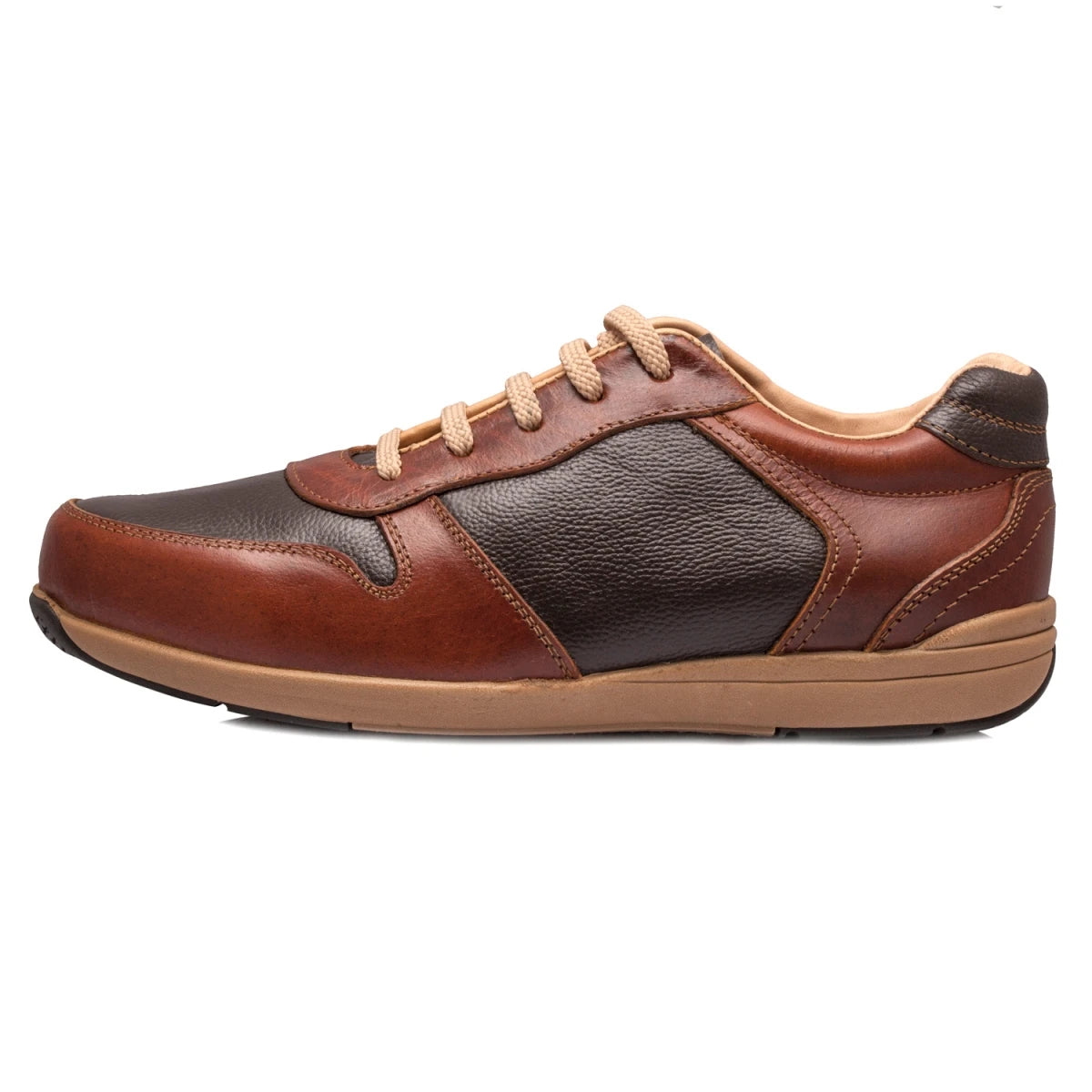 Pure Leather Sneaker - Marathon (Tan with Chocolate), TBSE1801CHC