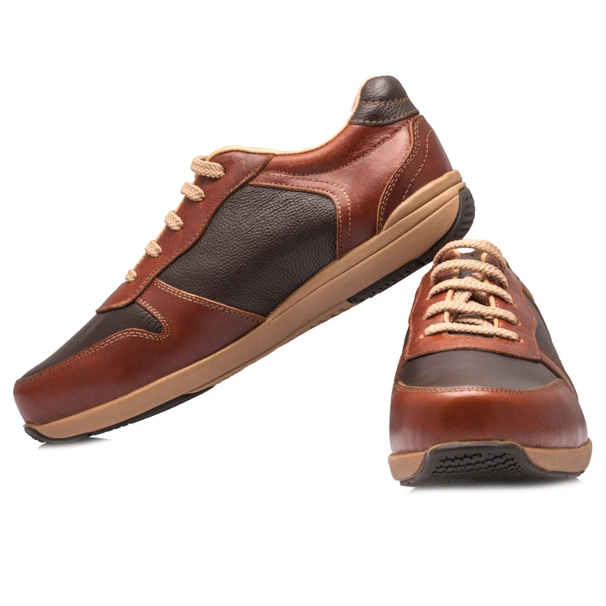 Pure Leather Sneaker - Marathon (Tan with Chocolate), TBSE1801CHC
