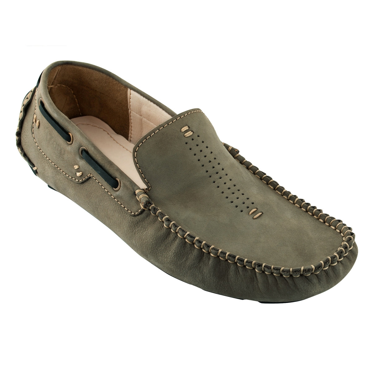 Olive Genuine Leather Driving Shoes Online