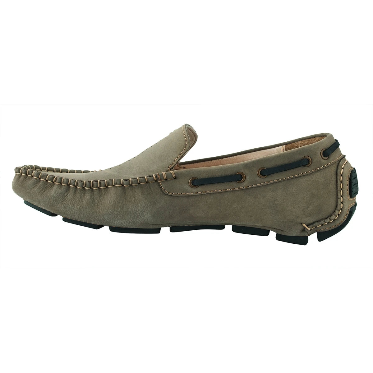 Pure Leather Olive-Green Driving Shoes - STN2347NUOLV