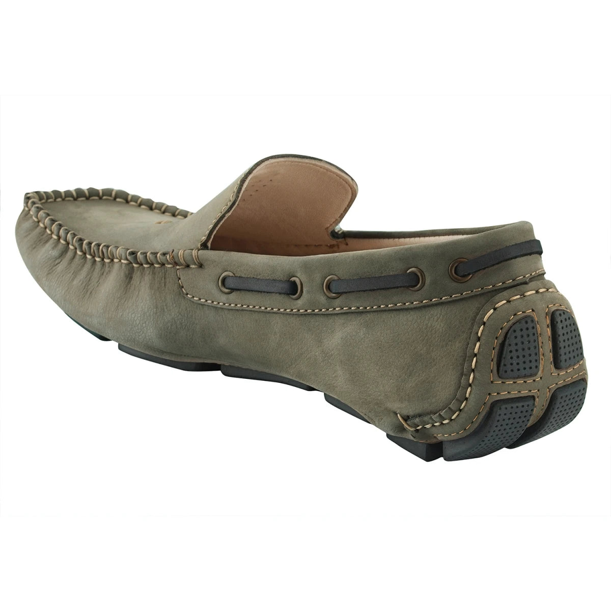 Pure Leather Olive-Green Driving Shoes - STN2347NUOLV
