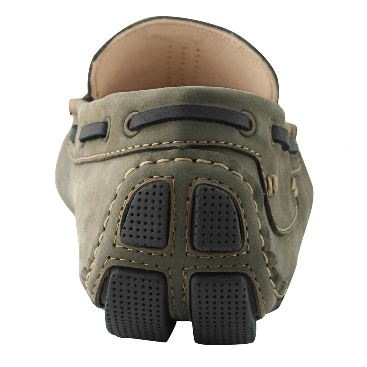 Pure Leather Olive-Green Driving Shoes - STN2347NUOLV