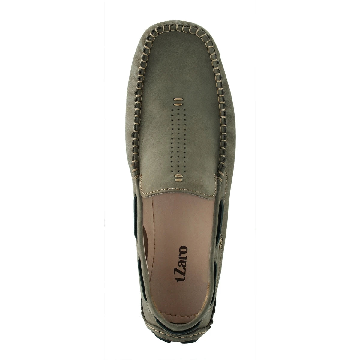 Pure Leather Olive-Green Driving Shoes - STN2347NUOLV
