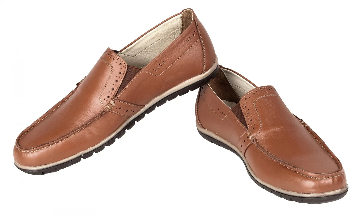 Pure Leather Tan Color Comfortable Loafer - Jhonny (Tan), TP1901PNCHTN