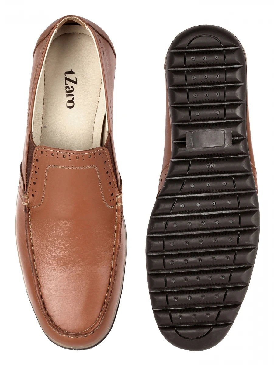 Pure Leather Tan Color Comfortable Loafer - Jhonny (Tan), TP1901PNCHTN
