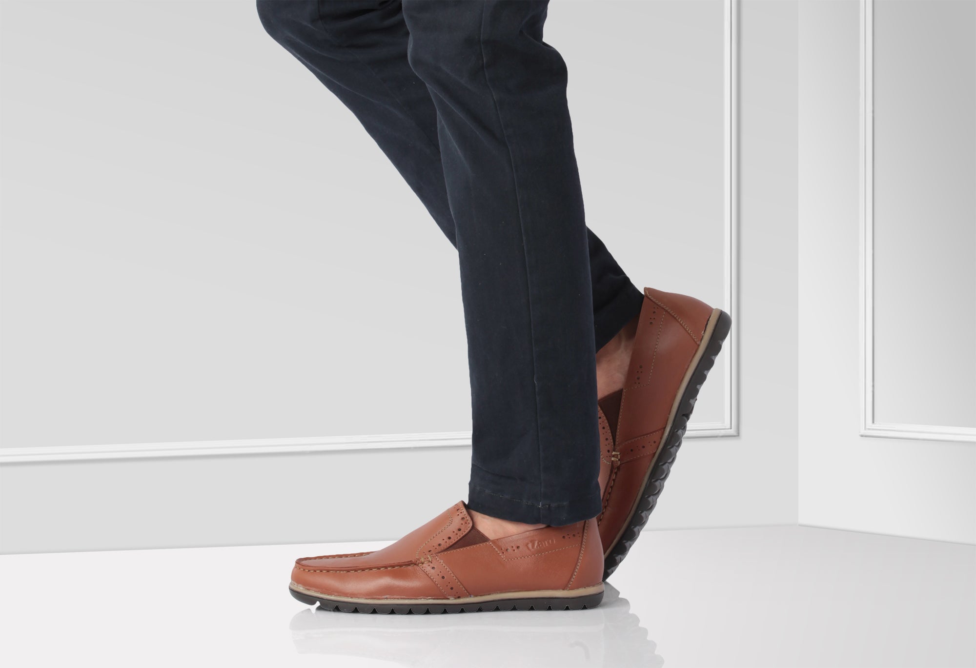 Pure Leather Tan Color Comfortable Loafer - Jhonny (Tan), TP1901PNCHTN - Showcase Image 1