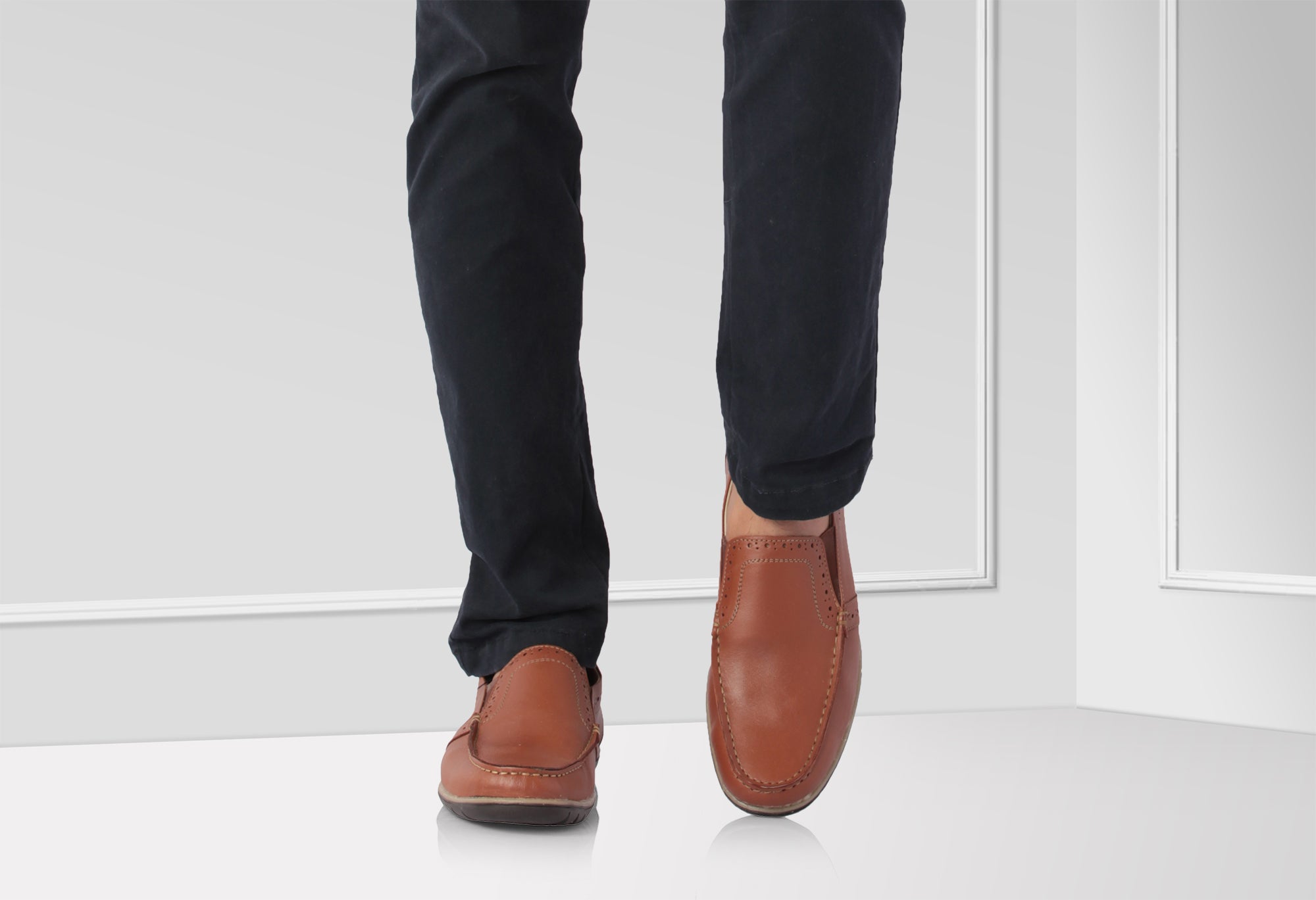 Pure Leather Tan Color Comfortable Loafer - Jhonny (Tan), TP1901PNCHTN - Showcase Image 2