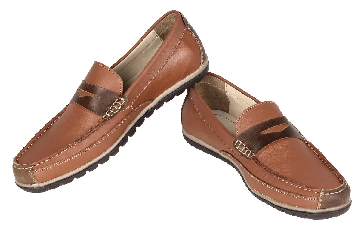 Pure Leather Tan Loafer - James, TP1902SDLTN