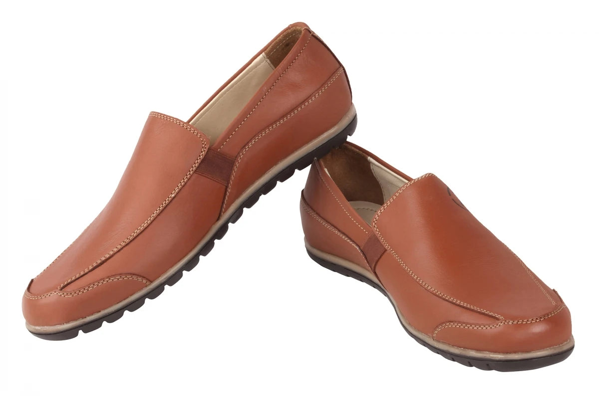 Pure Leather Tan Color Loafer - Hugo, TP1903ELATN