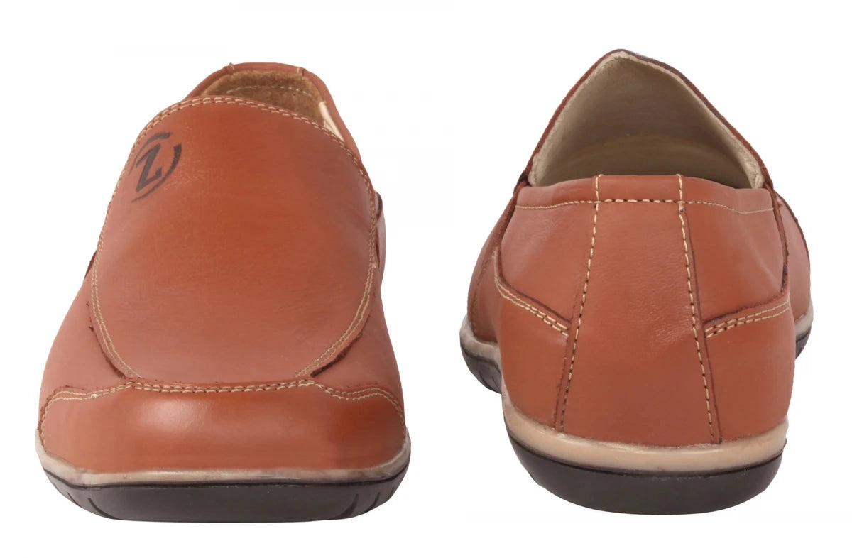 Pure Leather Tan Color Loafer - Hugo, TP1903ELATN