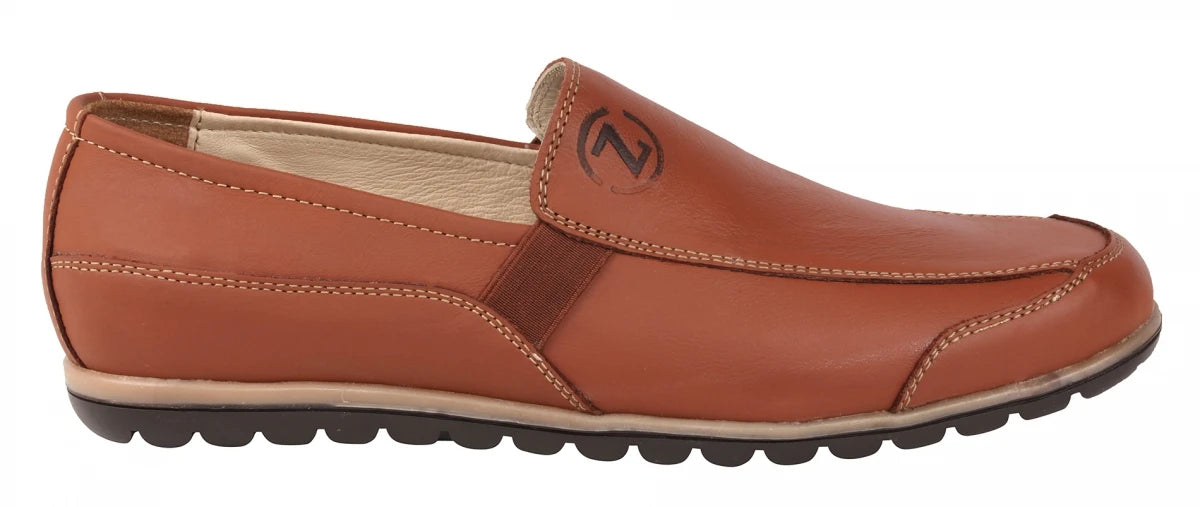 Pure Leather Tan Color Loafer - Hugo, TP1903ELATN
