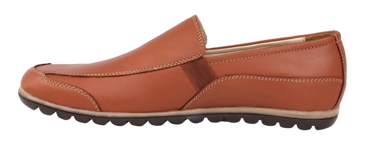 Pure Leather Tan Color Loafer - Hugo, TP1903ELATN