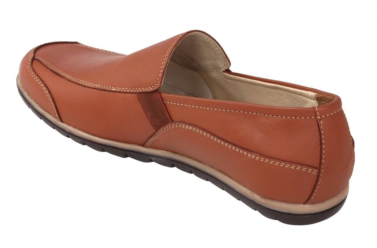 Pure Leather Tan Color Loafer - Hugo, TP1903ELATN
