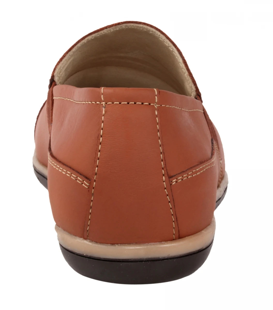 Pure Leather Tan Color Loafer - Hugo, TP1903ELATN