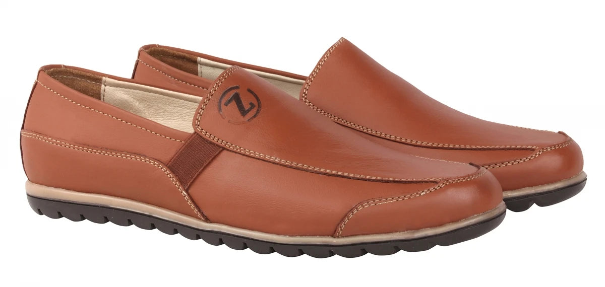 Pure Leather Tan Color Loafer - Hugo, TP1903ELATN