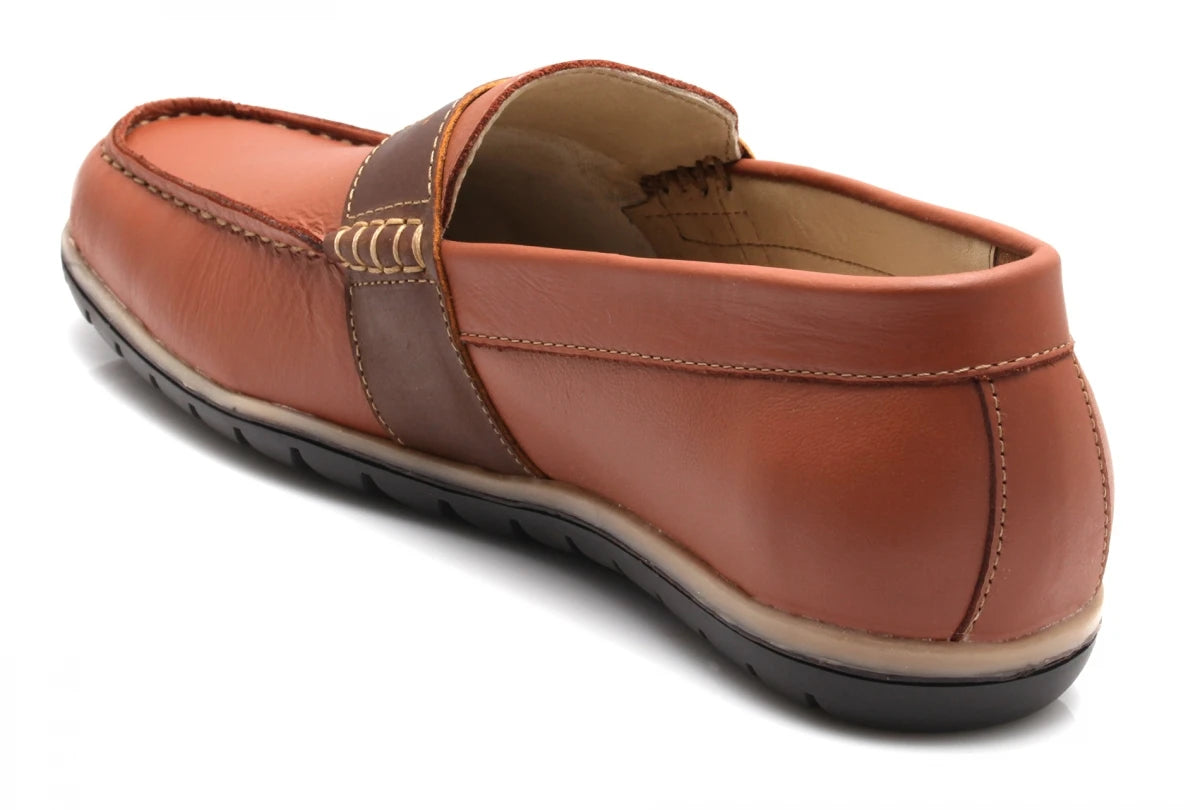 TZARO Leather Tan Brown Color Casual Lifestyle Shoes - Dylan, TP1904SADTN