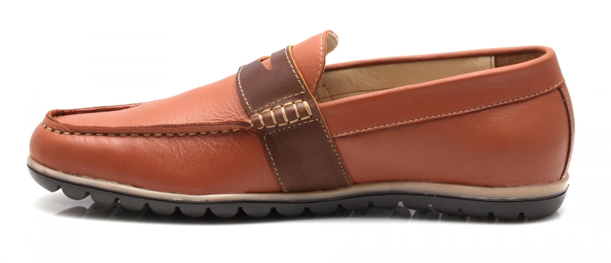 TZARO Leather Tan Brown Color Casual Lifestyle Shoes - Dylan, TP1904SADTN