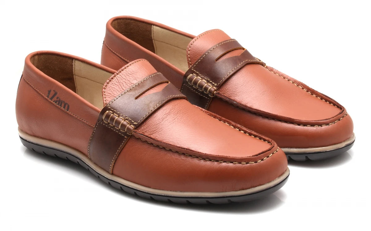 TZARO Leather Tan Brown Color Casual Lifestyle Shoes - Dylan, TP1904SADTN