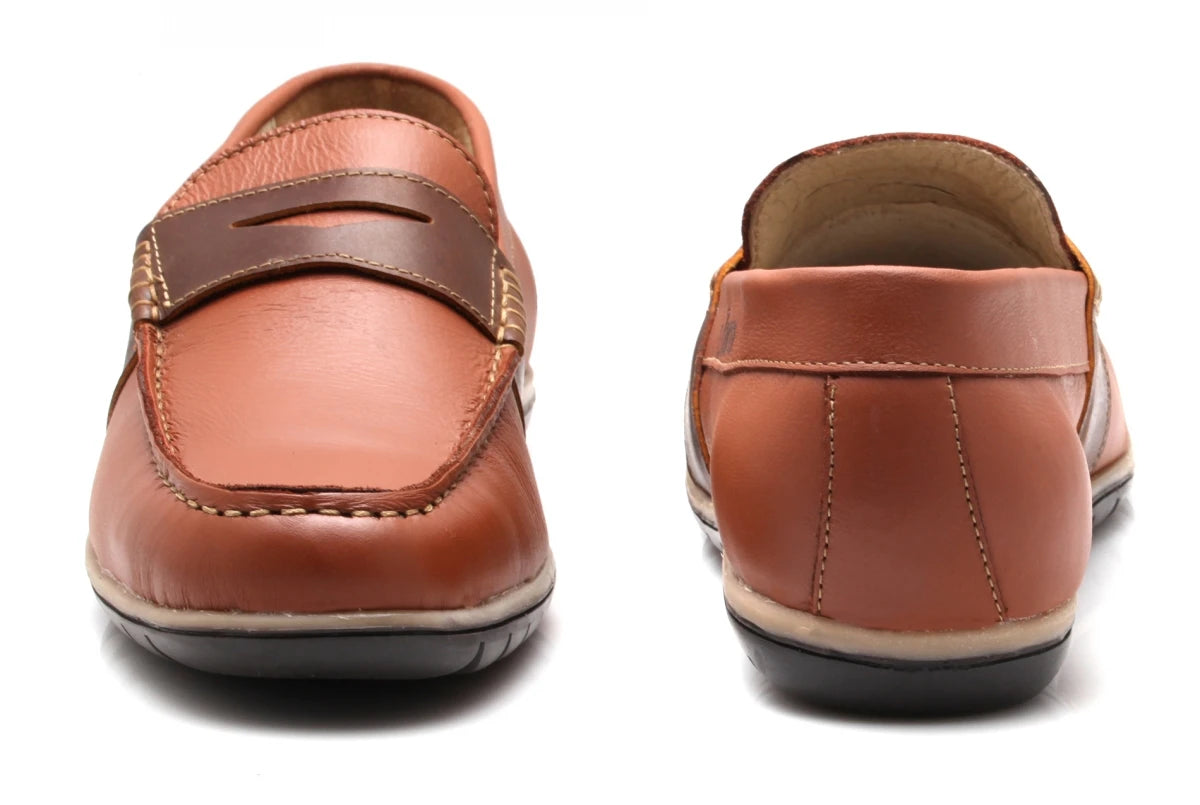 TZARO Leather Tan Brown Color Casual Lifestyle Shoes - Dylan, TP1904SADTN