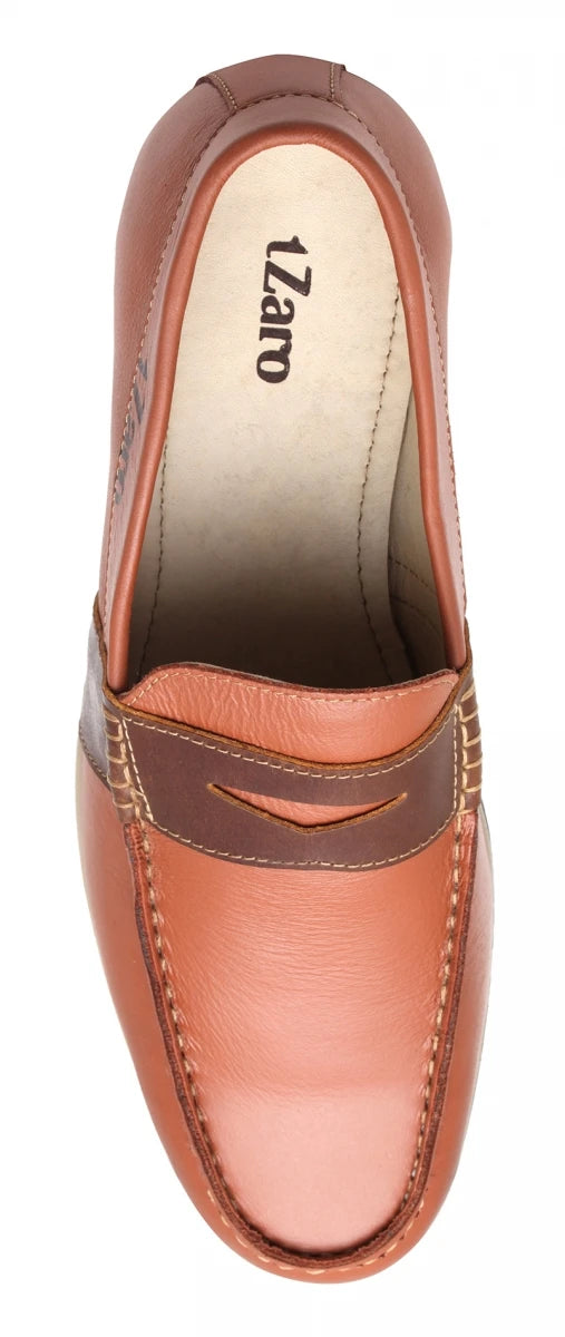 TZARO Leather Tan Brown Color Casual Lifestyle Shoes - Dylan, TP1904SADTN