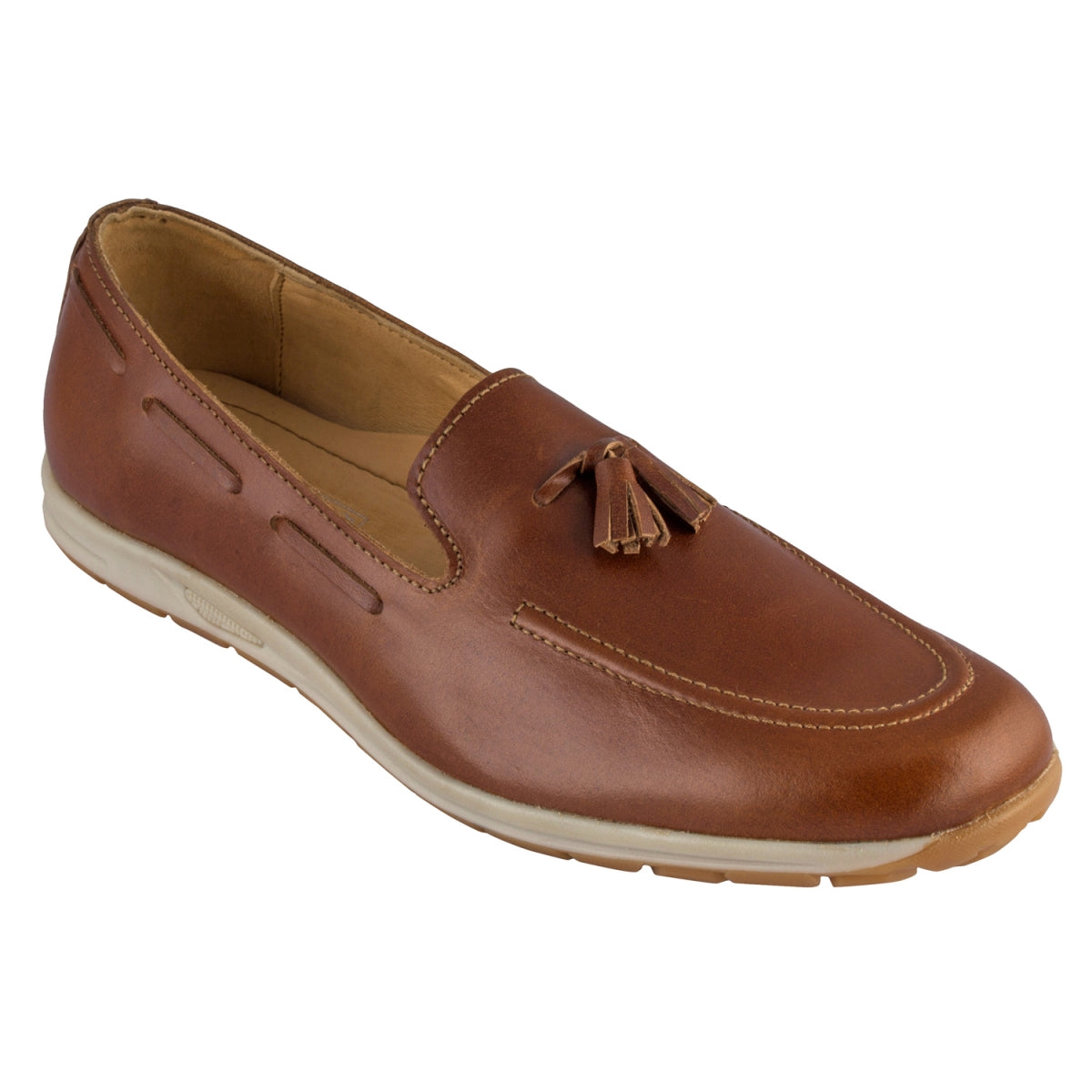 Pure Leather Tan Loafer with a Tassel - Captain, TP1905TAN