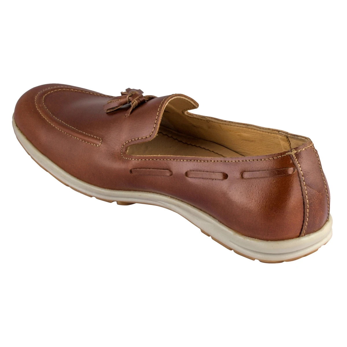 Pure Leather Tan Loafer with a Tassel - Captain, TP1905TAN