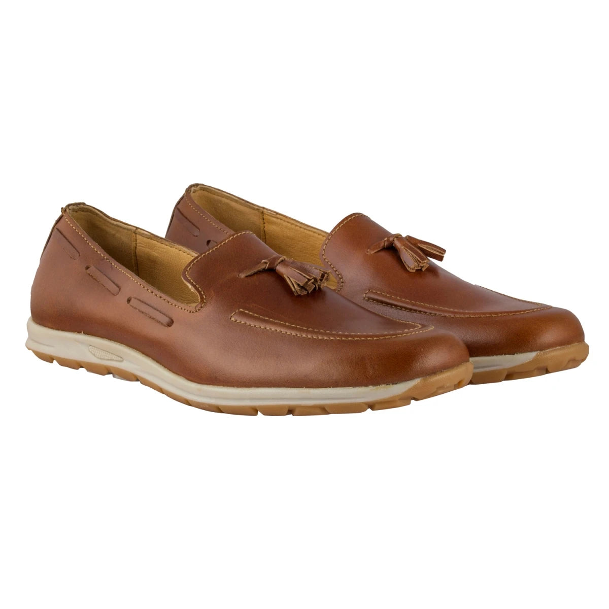 Pure Leather Tan Loafer with a Tassel - Captain, TP1905TAN
