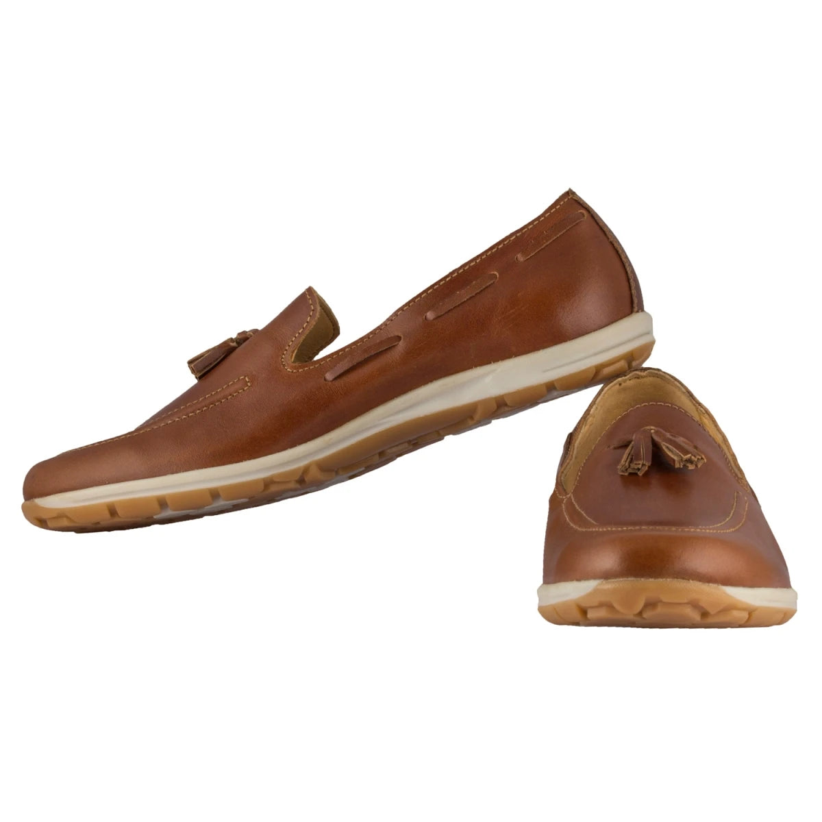Pure Leather Tan Loafer with a Tassel - Captain, TP1905TAN