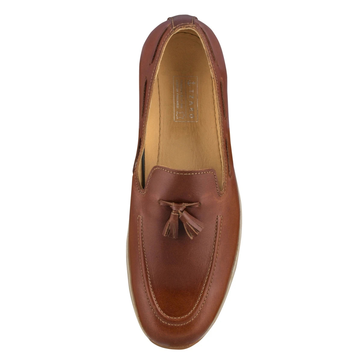 Pure Leather Tan Loafer with a Tassel - Captain, TP1905TAN