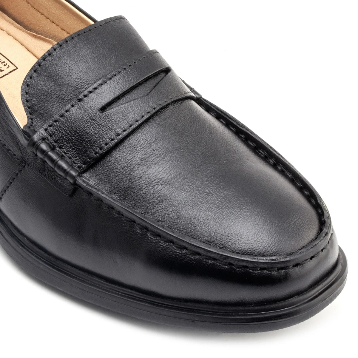 Pure Leather, Super-Light, Black Formal Slip-on Shoes - TZBL2514MCSG