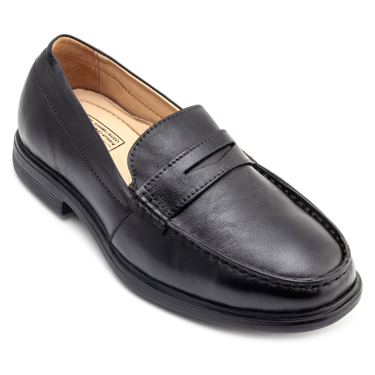 Pure Leather, Super-Light, Black Formal Slip-on Shoes - TZBL2514MCSG